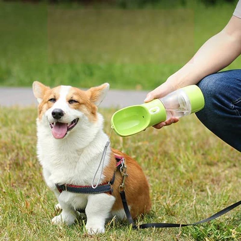 Portable Dog Water Bottle with Food Container, Lightweight, Easy to Carry, BPA Free 